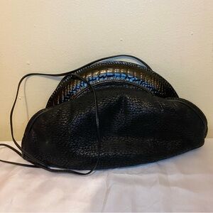 Elegant Black Textured Shoulder Bag